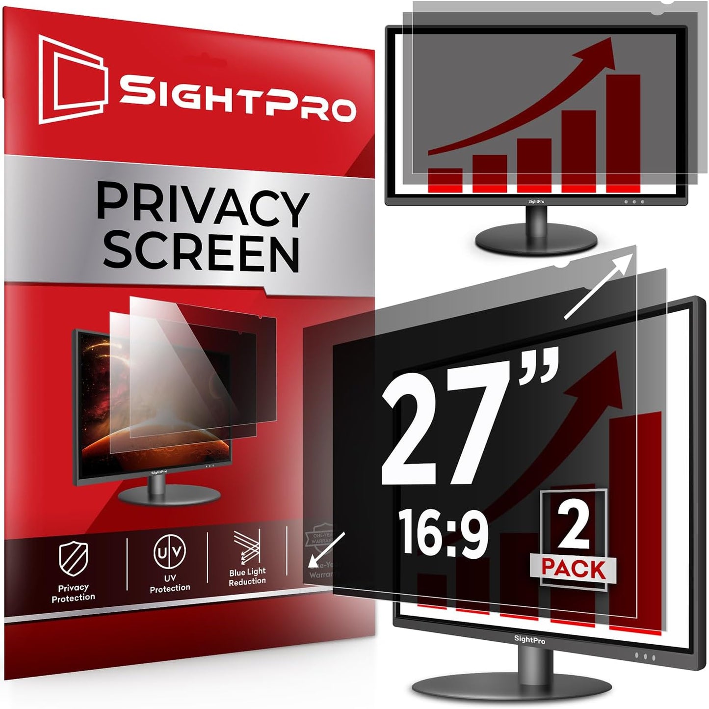 27 Inch Computer Privacy Screen Filter - Anti-Glare Protector