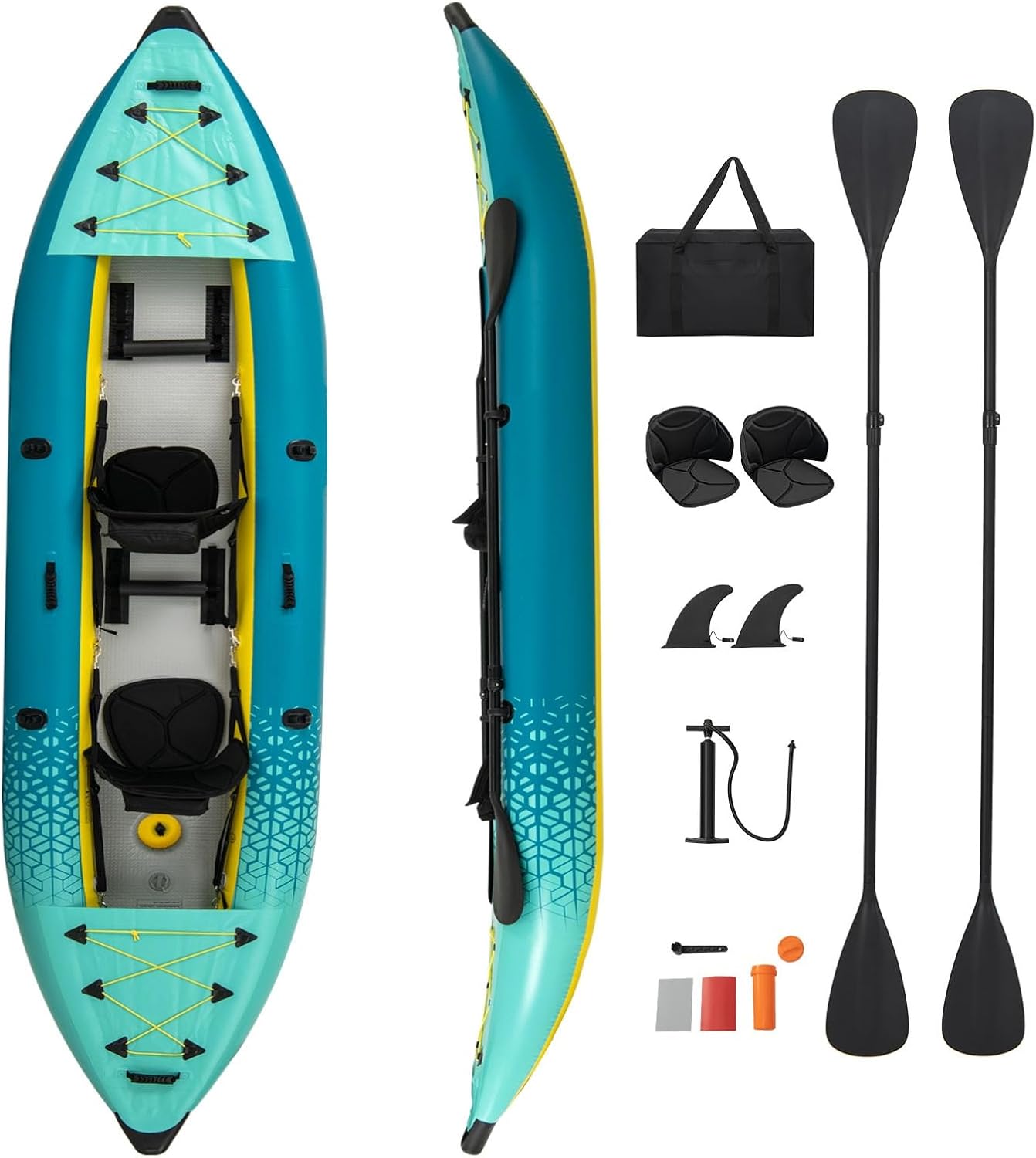 S AFSTAR Inflatable Kayak for 2, Perfect for Fishing & Camping