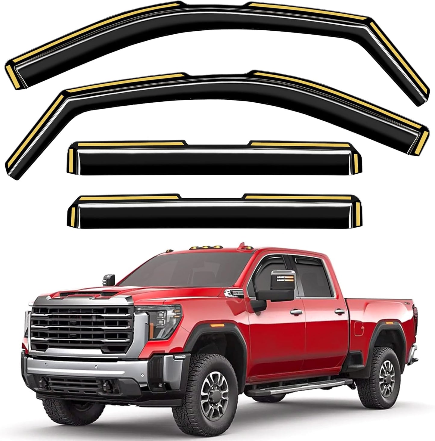 In-Channel Window Rain Guards for Chevy Silverado & GMC Sierra