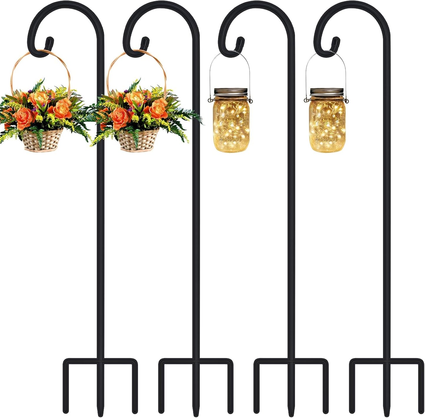 48 Inch Small Shepherd Hooks for Outdoor Garden Decor and More