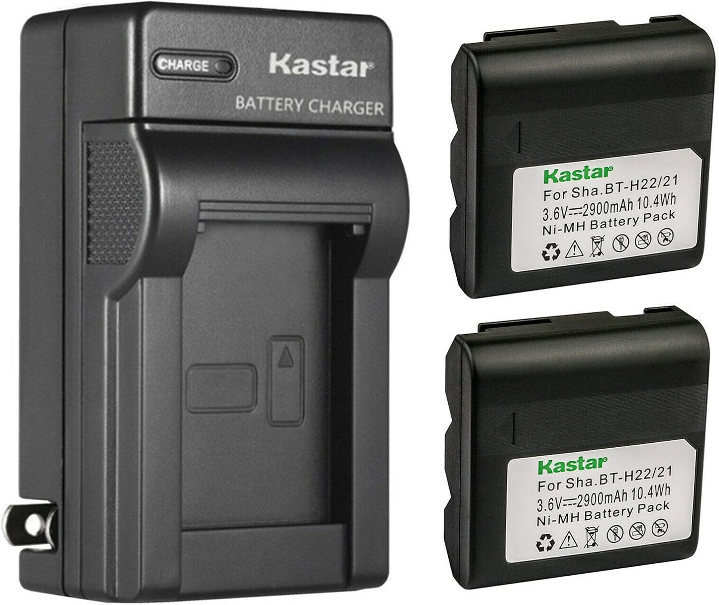 Kastar 2-Pack Battery and AC Wall Charger for Sharp Cameras