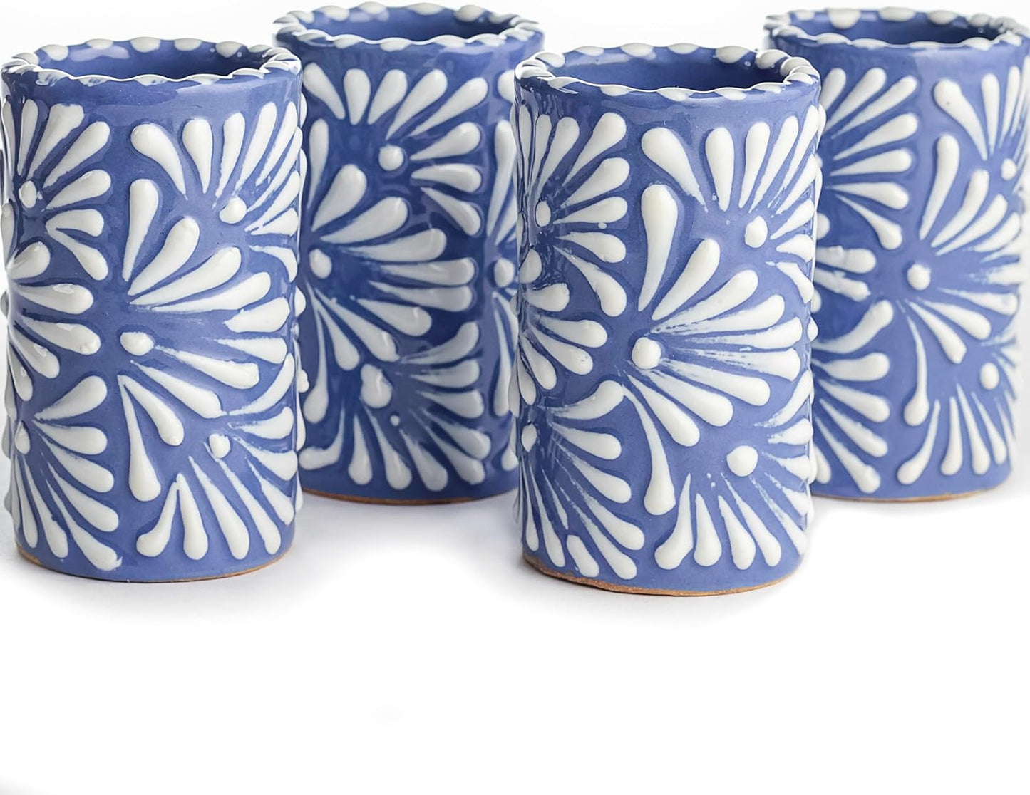 Talavera Shot Glasses Set of 4 - Authentic Mexican Tequila Glasses