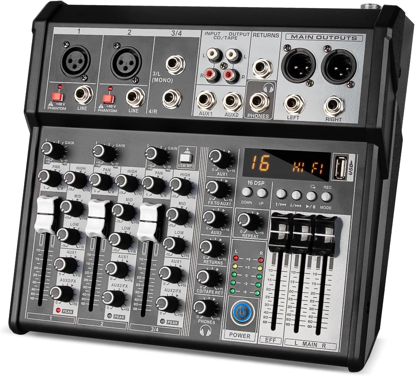Depusheng Professional Audio Mixer for DJs and Streaming