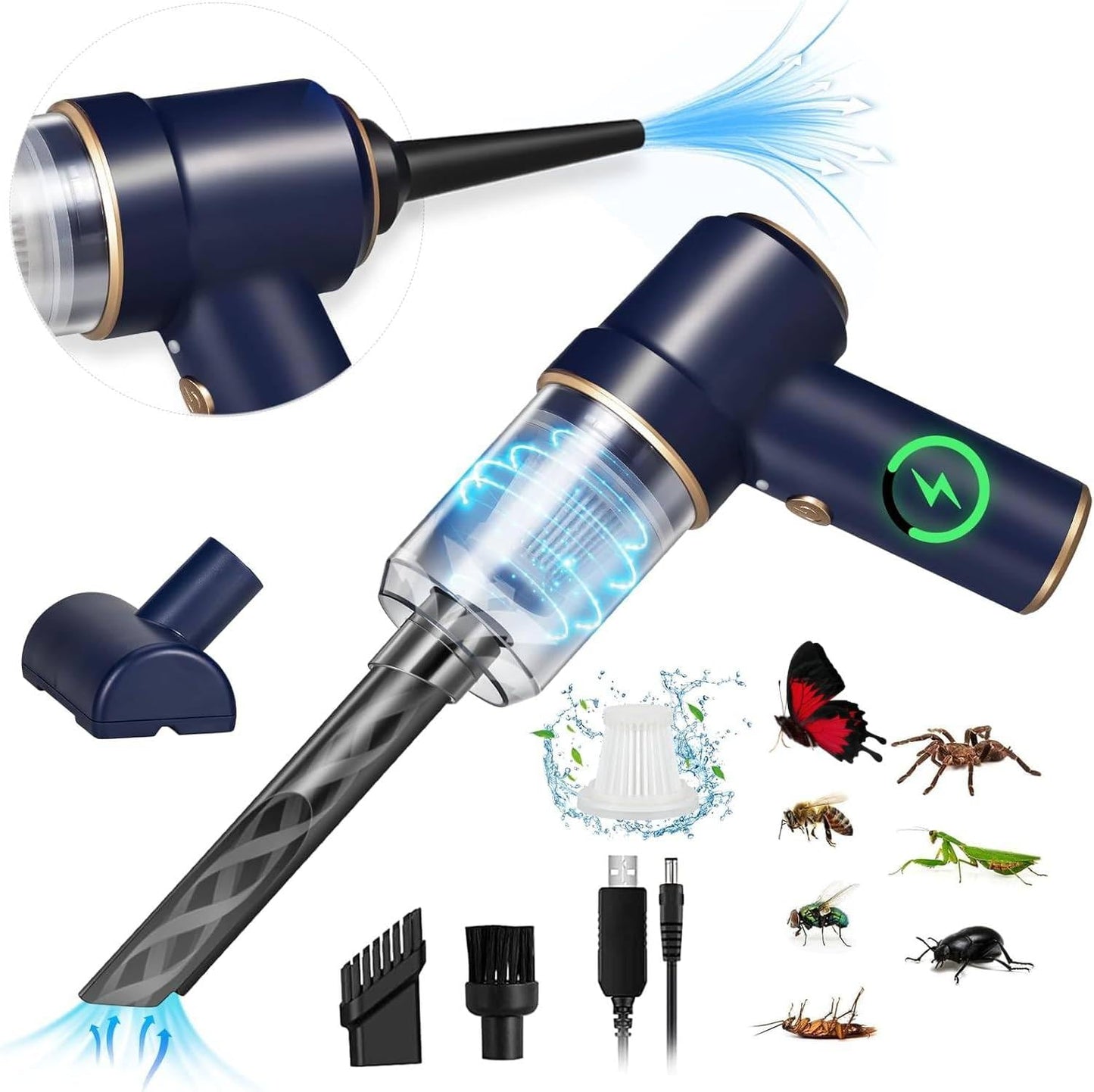 KingFurt Cordless Bug Vacuum: Catch Bugs Easily!
