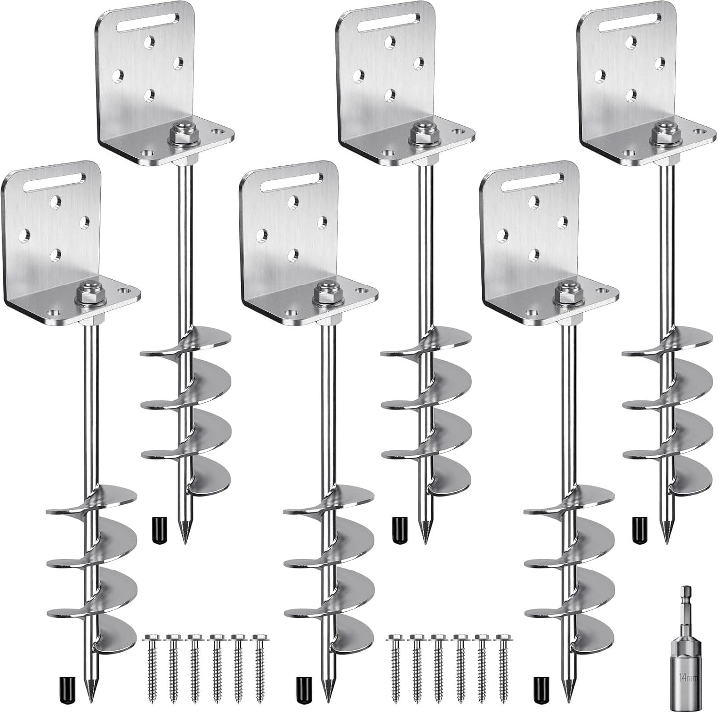 18in 24in Screw in Trampoline Ground Anchors Set for Stability