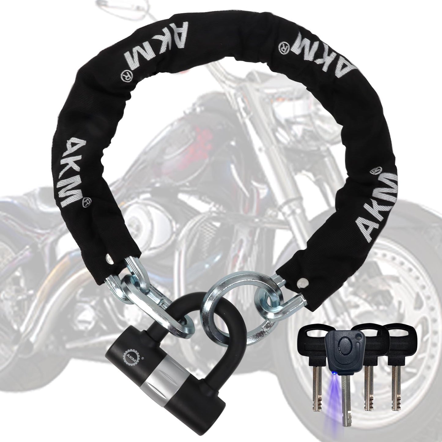 Heavy Duty Bike Chain Lock with U Lock and 4 Keys for Security