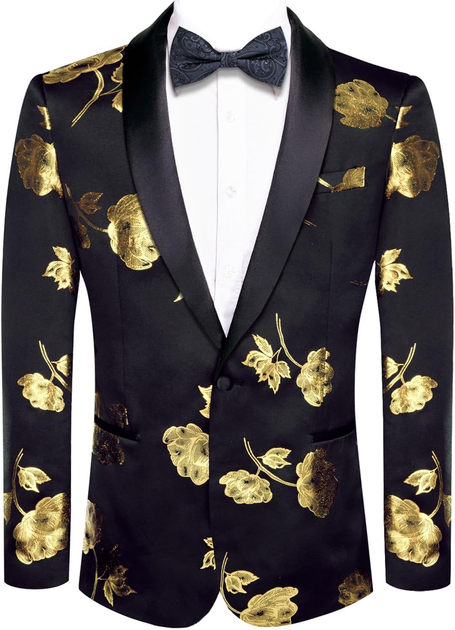Hi-Tie Stylish Men Suit Jacket Blazer for Elegant Occasions