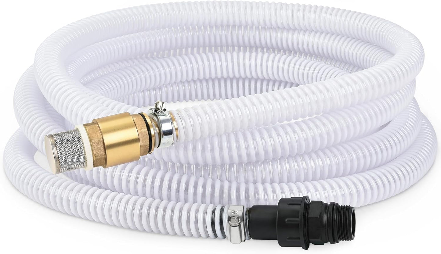 FLUENTPOWER 23FT x 1in Suction Hose Kit for Garden Pumps