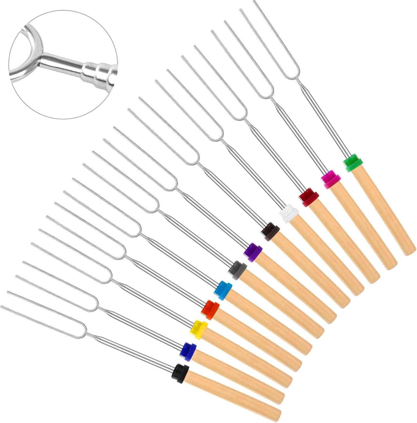 24 PCS Marshmallow Roasting Sticks for Campfire Fun and Safety