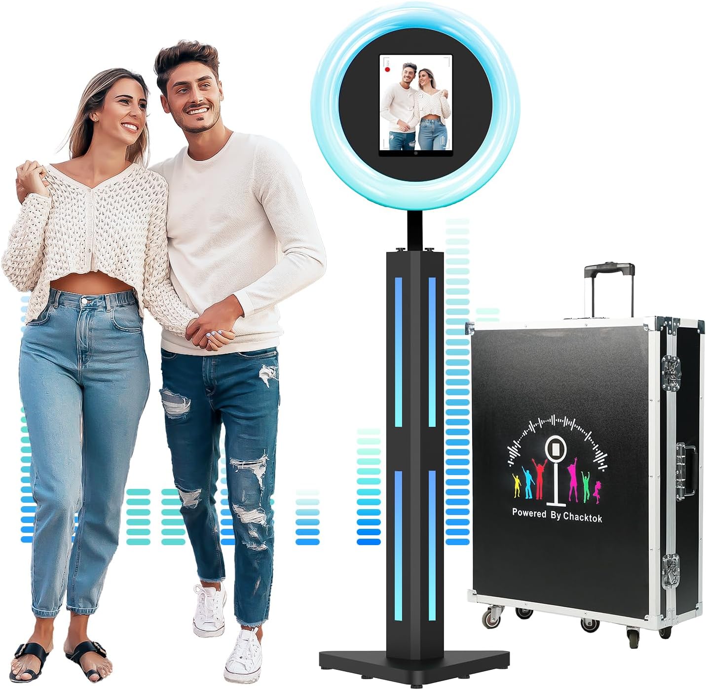 Portable Photo Booth Stand Shell for iPad with Flight Case
