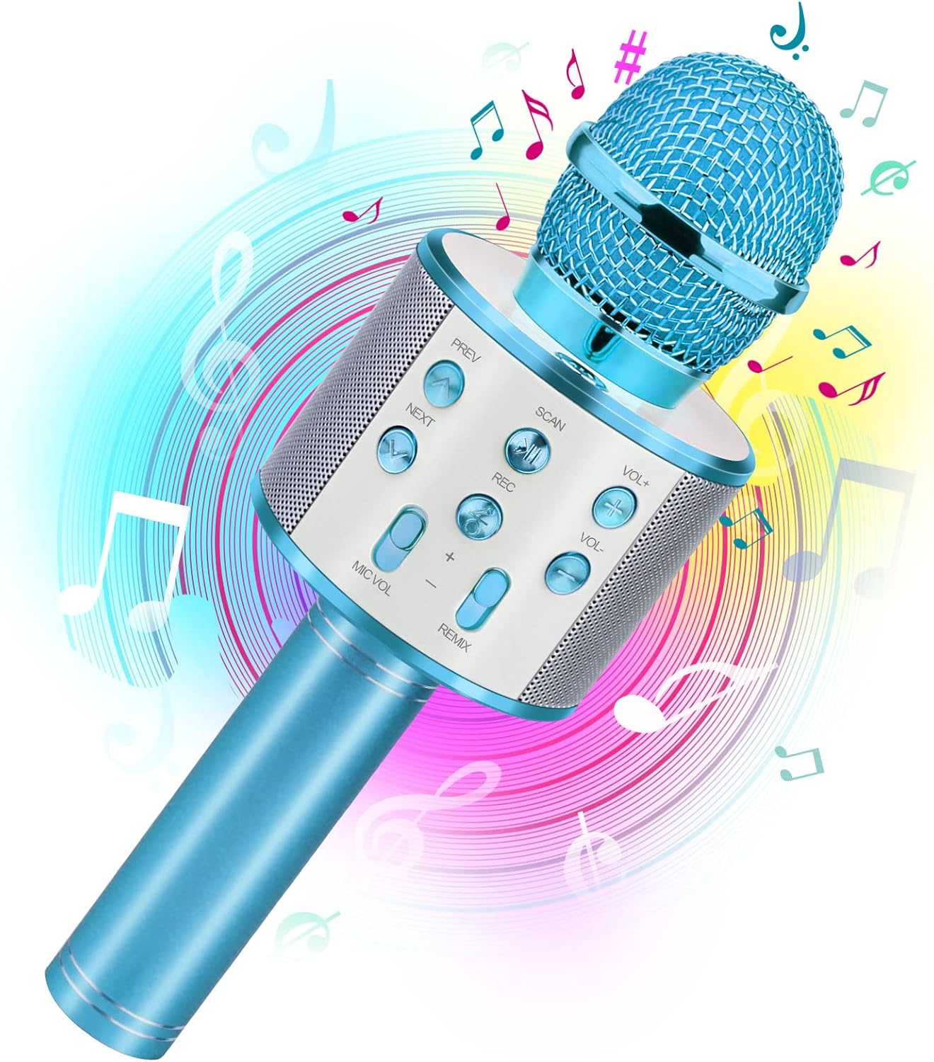 Karaoke Microphone for Kids - Fun Gift for Boys Girls - Blue