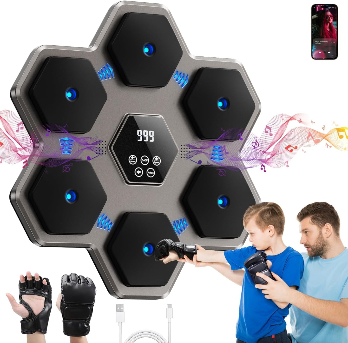 Tomzio Smart Music Boxing Pad: Rhythm Recognition Punching Fun