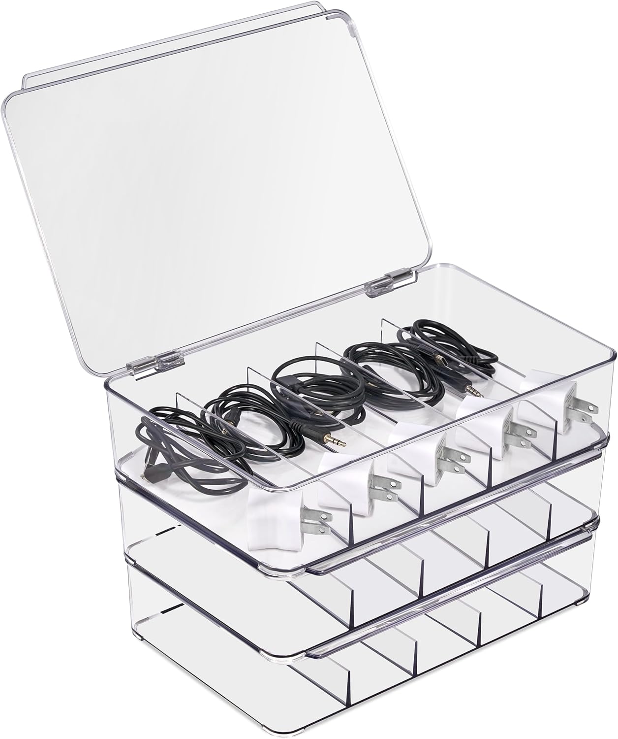 Sorbus Clear Cable Organizer 3-Pack - Tidy Wires Easily!