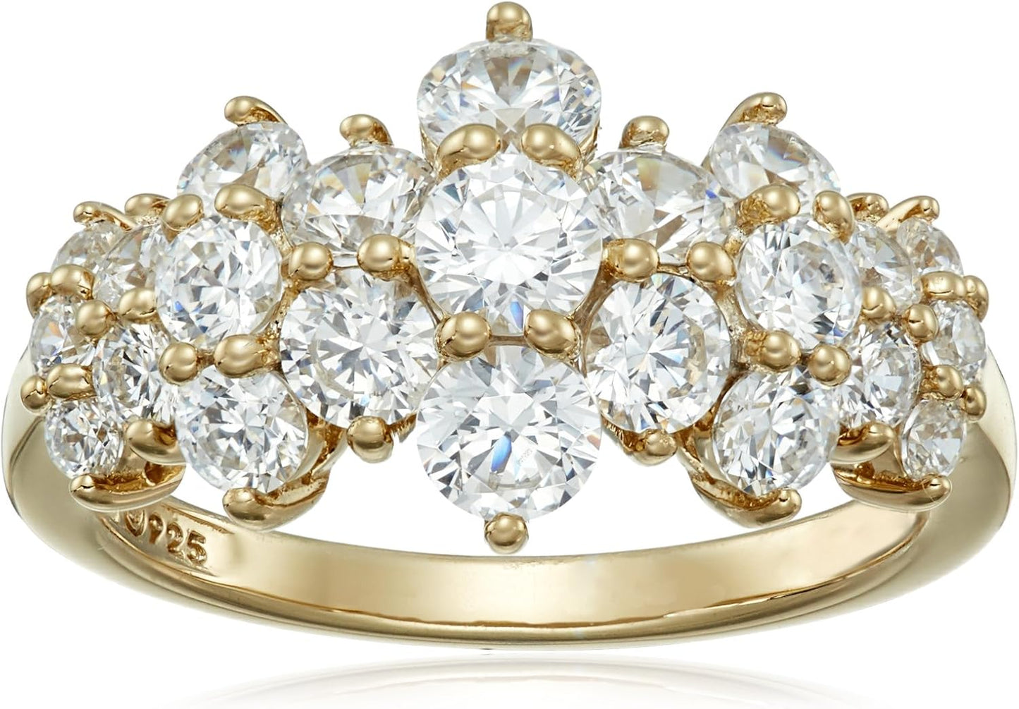 Infinite Elements Cubic Zirconia Cluster Ring in Yellow Gold