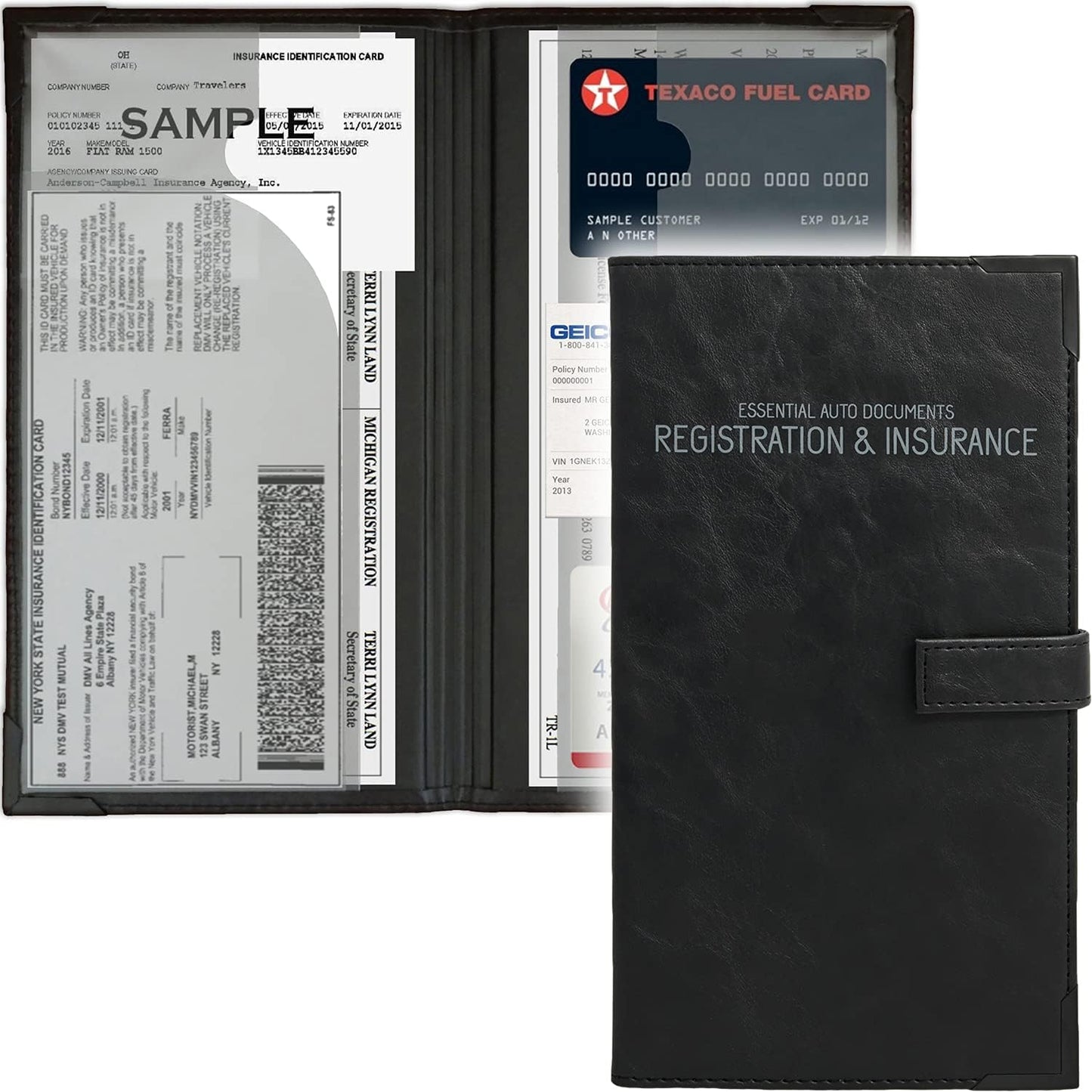 Vehicle Document Organizer - Premium Leather - PlusXpres