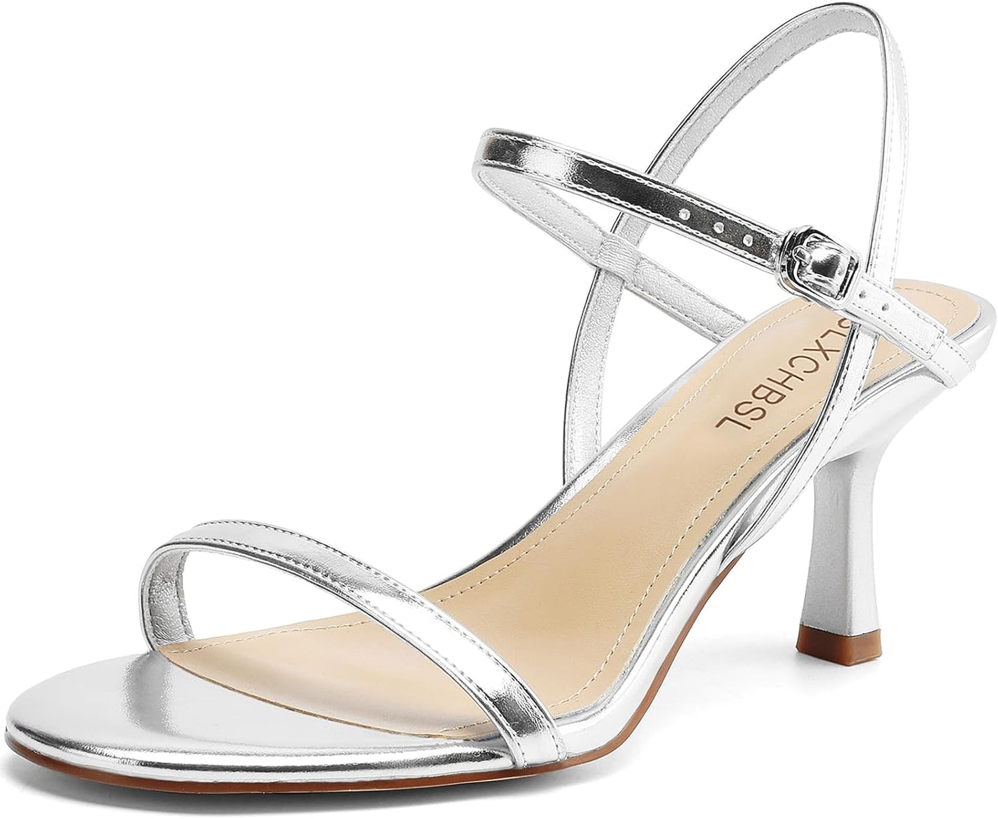 Strappy High Heels for Women: Elegant Round Open Toe Sandals