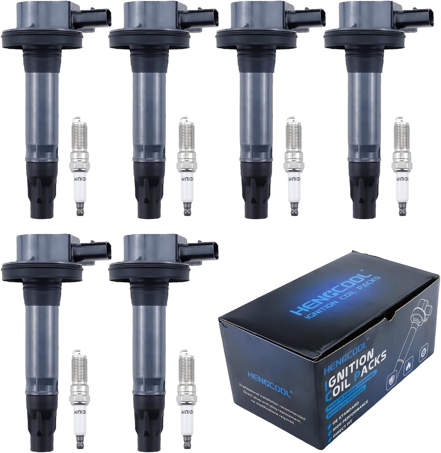 Ignition Coils & Spark Plugs Set for Ford Lincoln 3.5L 3.7L