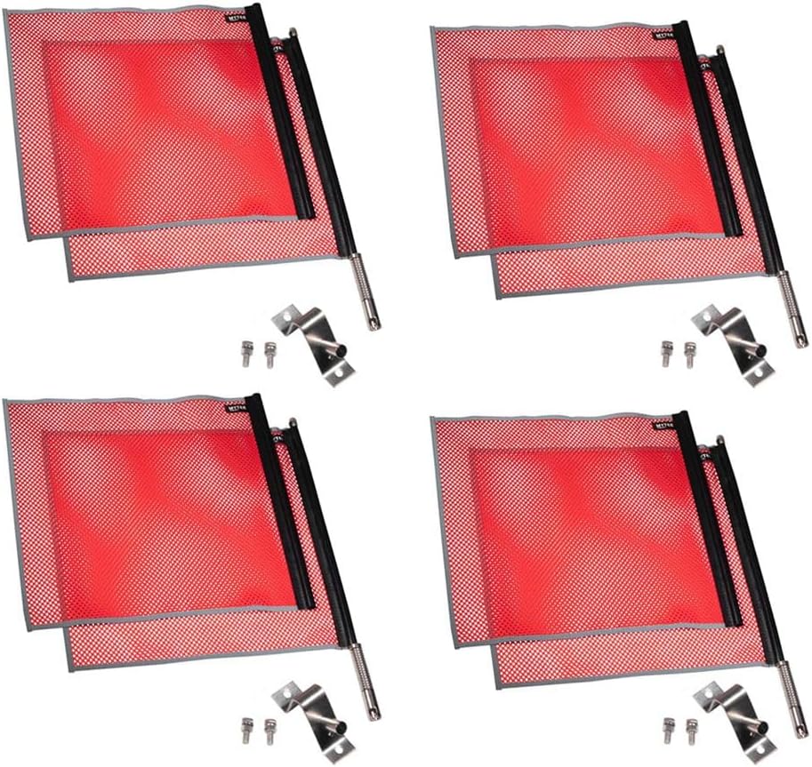 18x18 EZ Mount Warning Flag Set with Reflective Webbing Kit