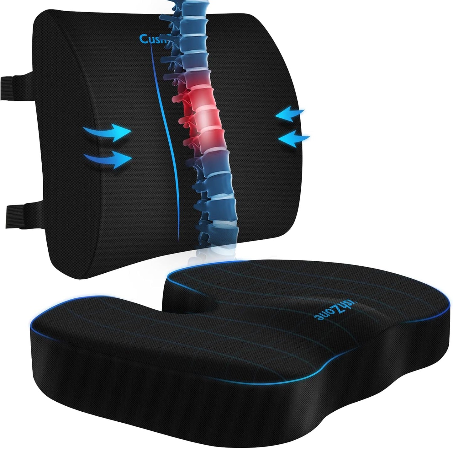 CushZone Memory Foam Lumbar Pillow: Sciatica Pain Relief!