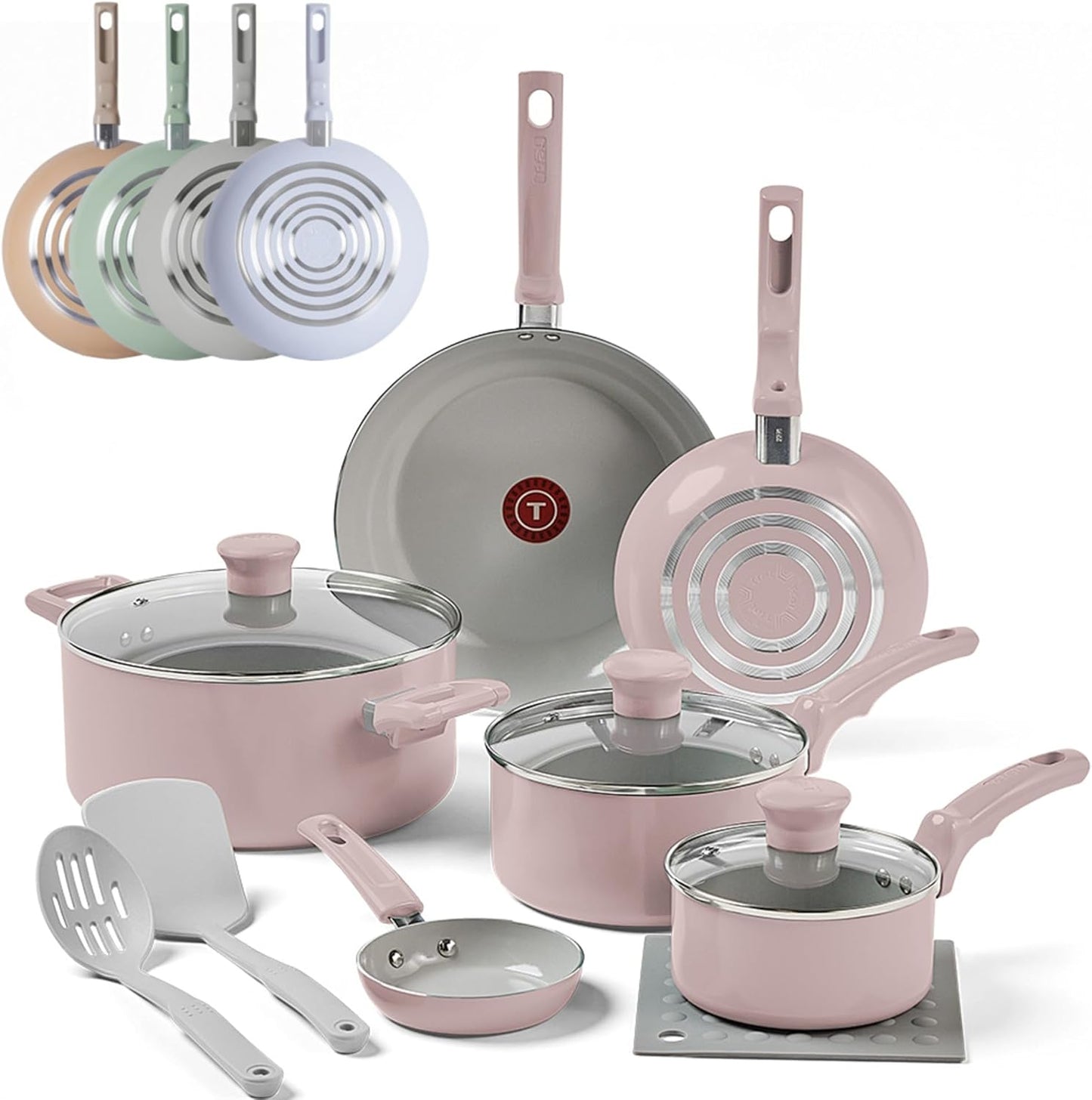 T-Fal Refresh Ceramic Nonstick Cookware Set for Healthy Cooking