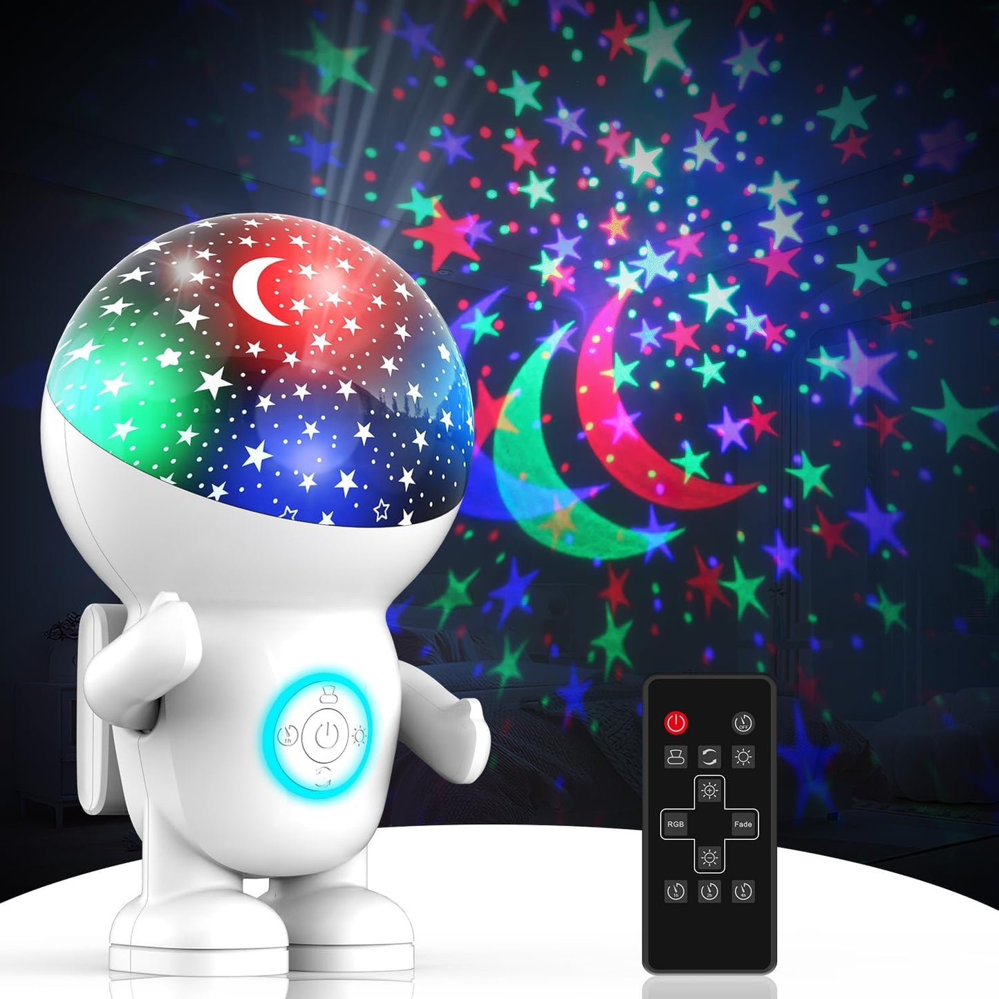 GiieeGii Astronaut Star Projector: Timer, Remote, Brightness Control