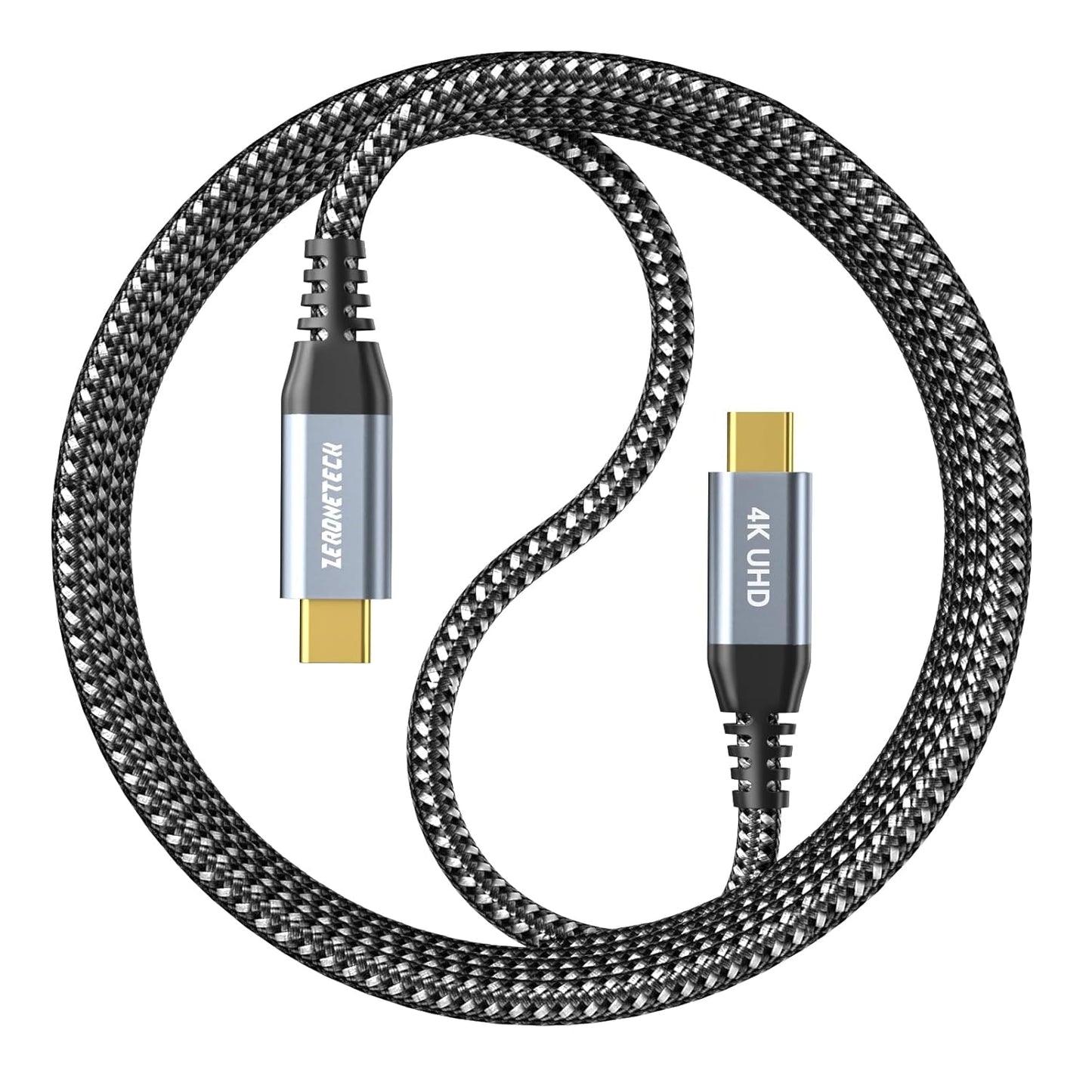 3ft ZeroneTeck USB C Cable - 4K Video, 20Gbps Data, 100W Fast Charge