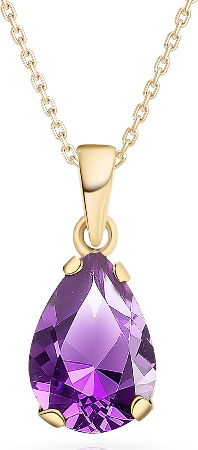 14K Gold Gemstone Necklace for Women - Elegant Birthstone Jewelry