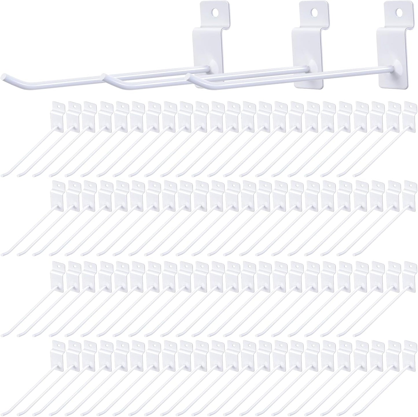 Moxweyeni 100 Pack Slatwall Hooks for Retail and Garage Use