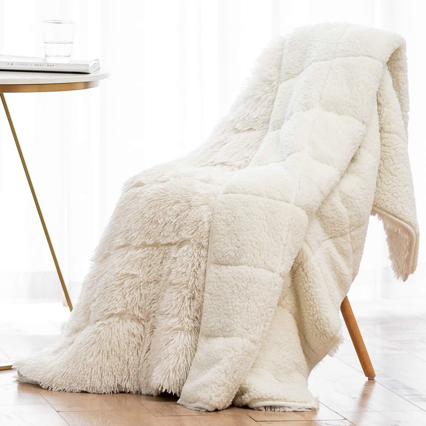 Wemore Shaggy Long Fur Weighted Blanket for Cozy Comfort
