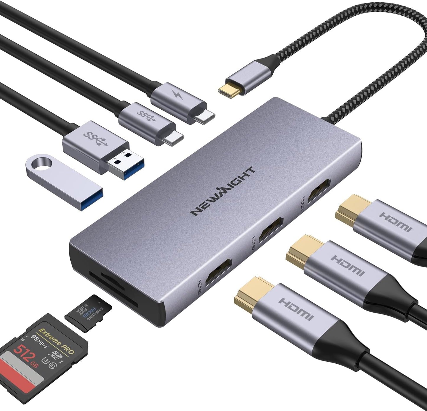 9 in 1 USB C Docking Station with 100W PD and HDMI Multiport