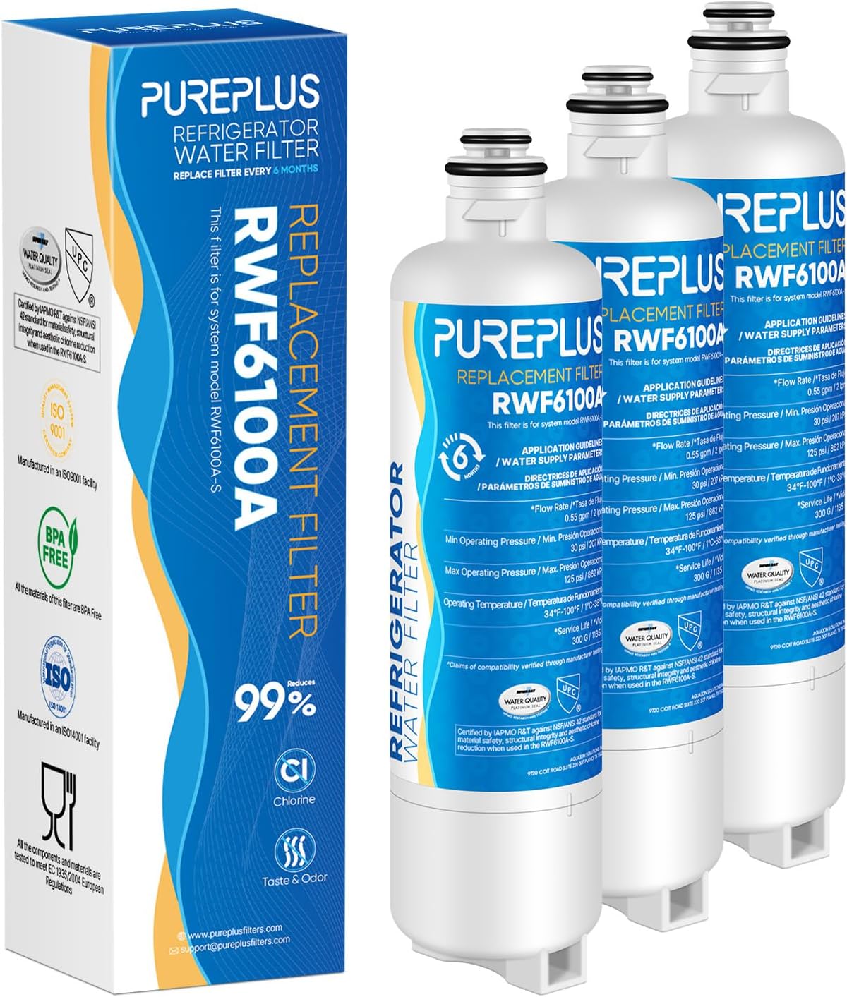 PUREPLUS BORPLFTR50 Replacement Water Filter for Bosch Refrigerators