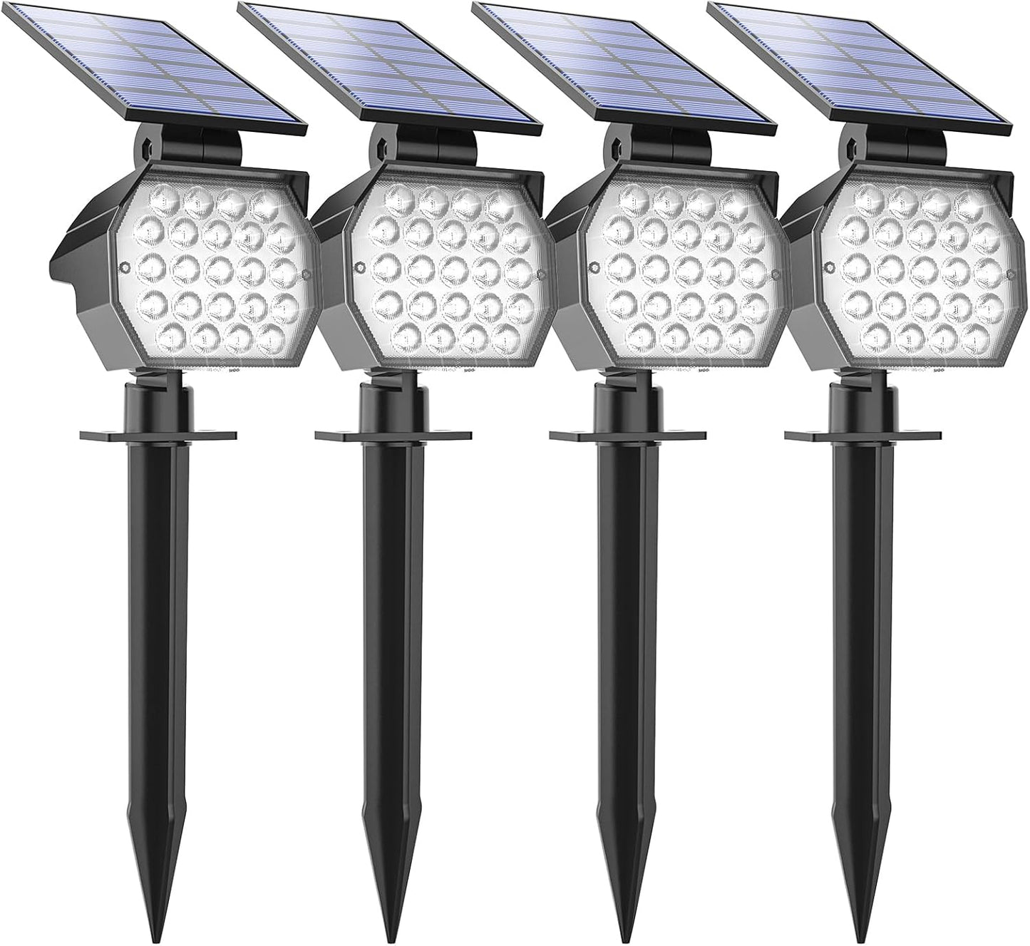 APONUO Solar Spot Lights Outdoor Waterproof 4 Pack for Garden