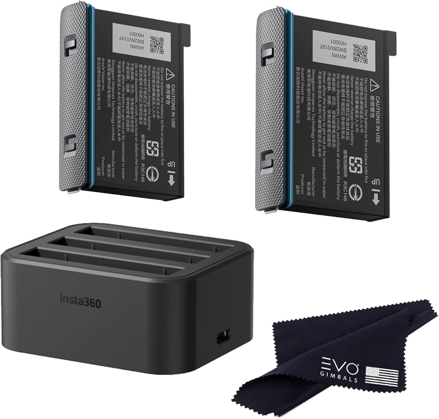 Insta360 X3 Battery & Fast Charge Hub Bundle with 2 Batteries