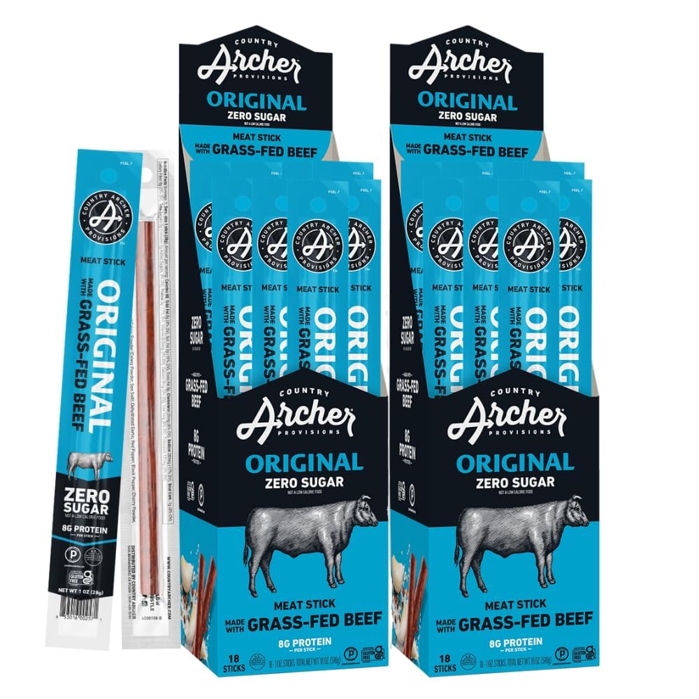 Country Archer Beef Jerky Sticks - Healthy Protein Snack Packs