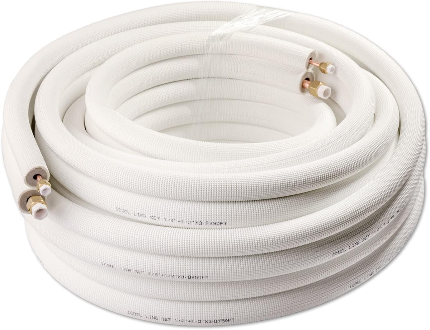 ICOOL 50 Ft. Twin Copper Line Set for HVAC - Efficient Cooling & Heating