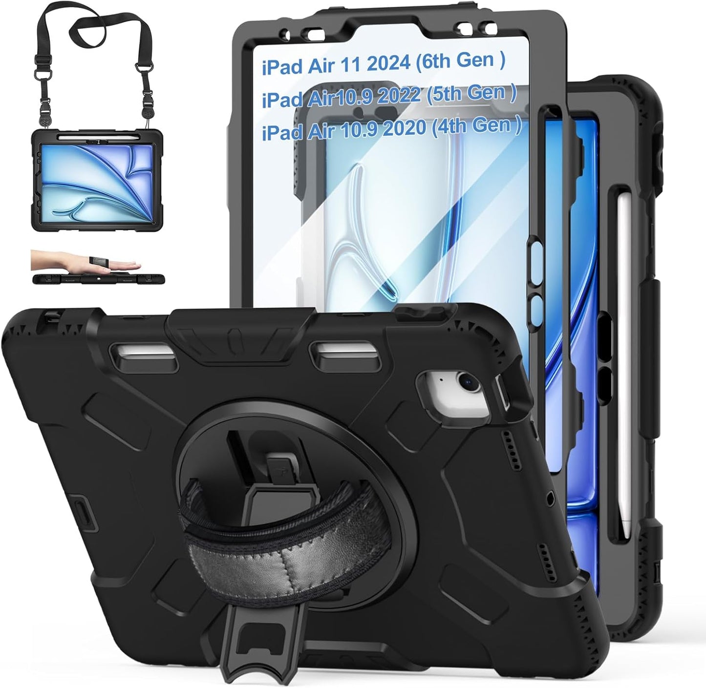iPad Air 11 Case M3 2025 & M2 2024 with Screen Protector