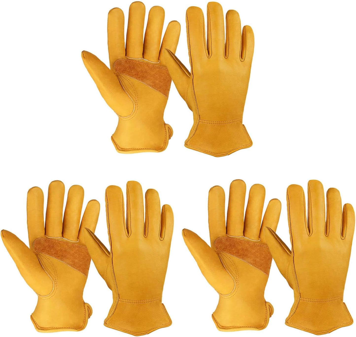 OZERO Leather Work Gloves: Heavy Duty Cowhide Driver Gloves