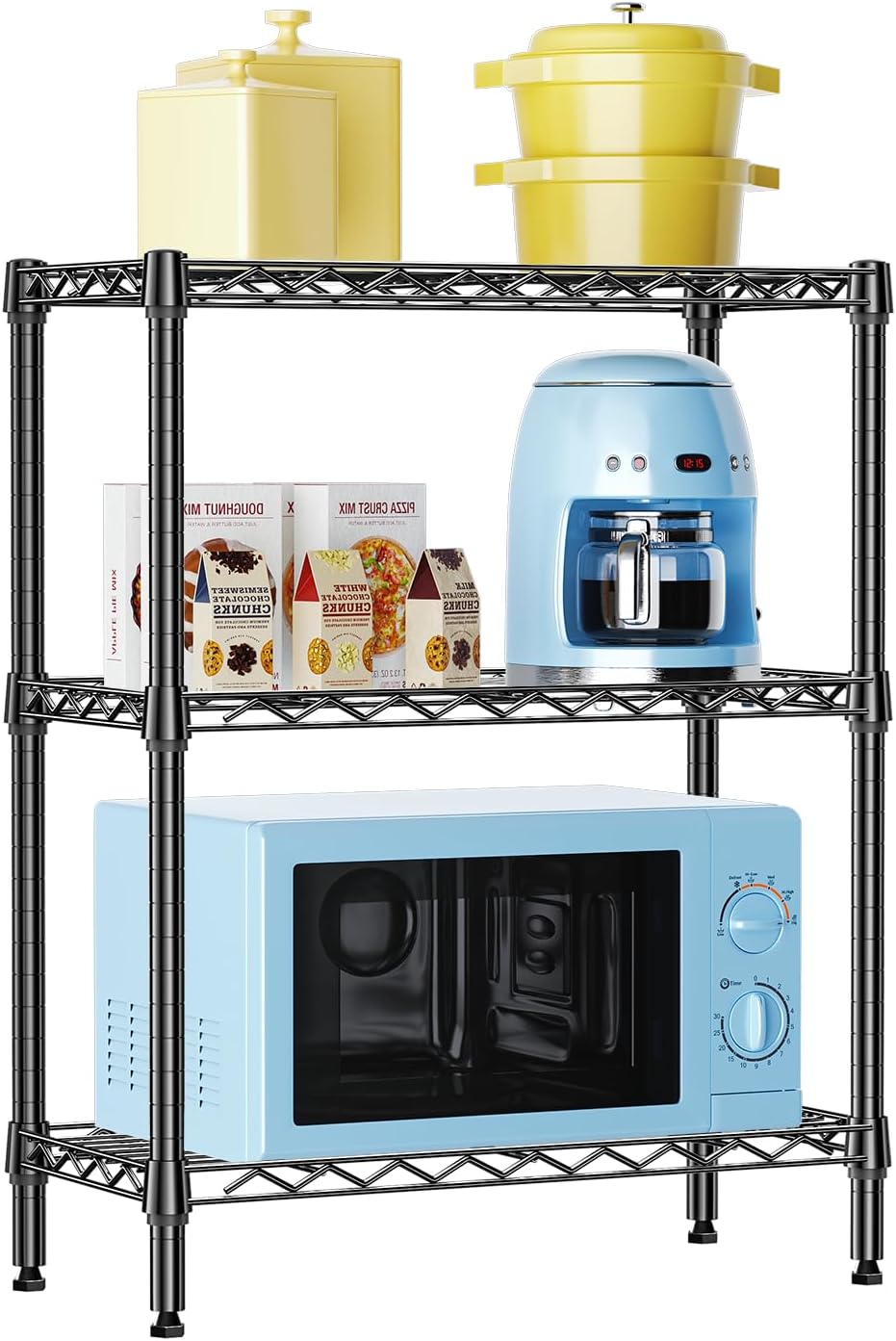 3 Tier Heavy Duty Steel Storage Shelves for Kitchen and Office