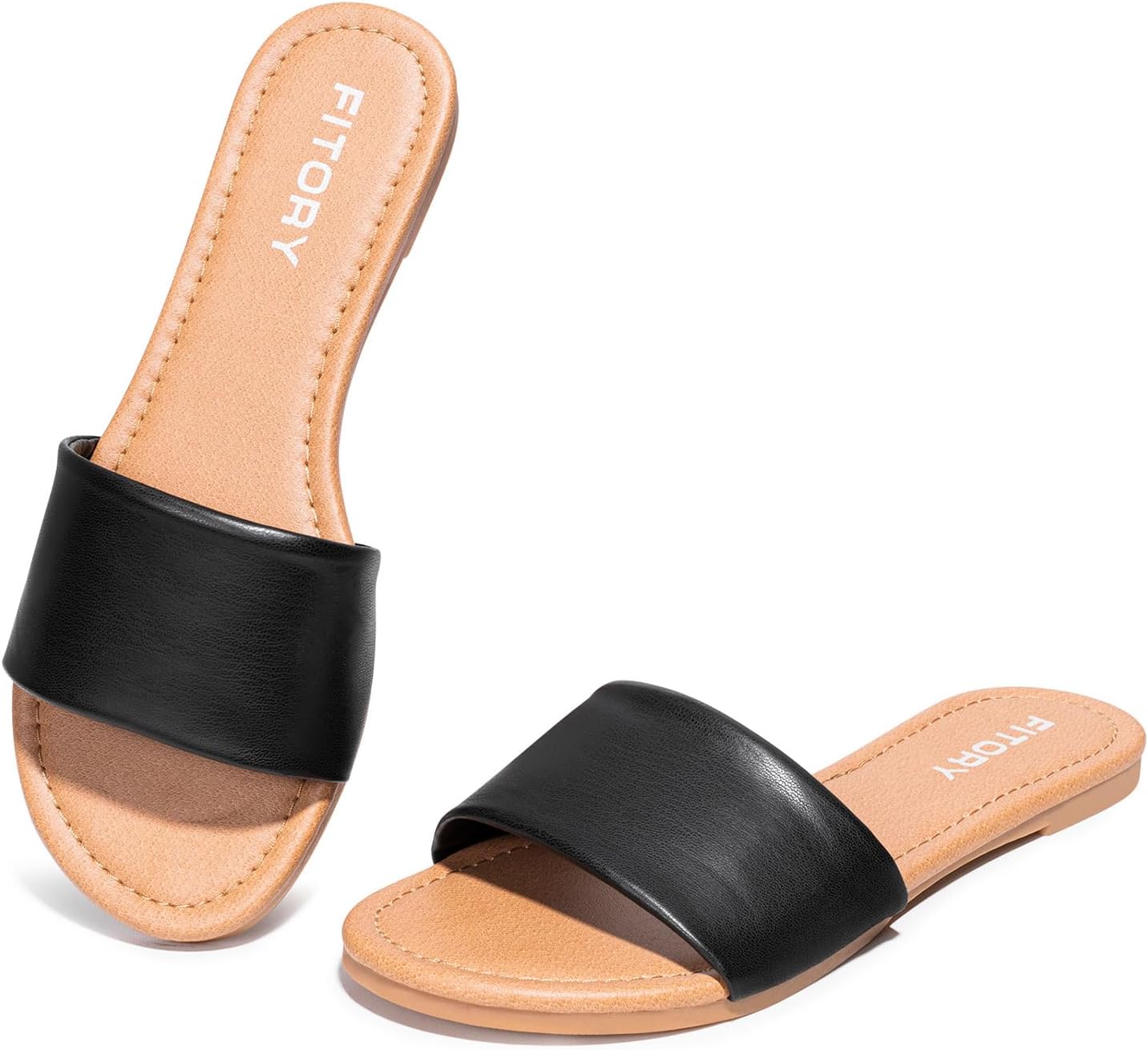 FITORY Women's Slide Sandals with Cushioned Footbed for Comfort