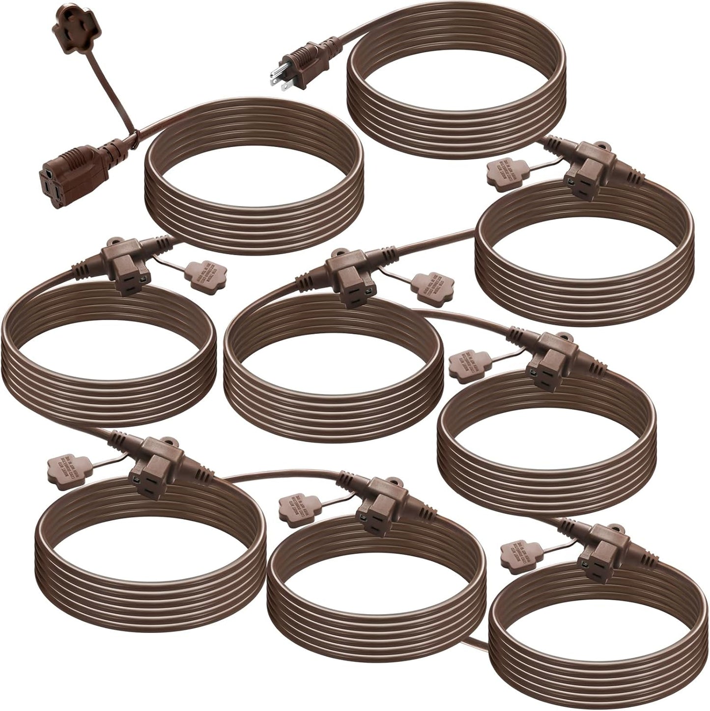 Kanayu 75 Ft Outdoor Extension Cord with 9 Weatherproof Outlets