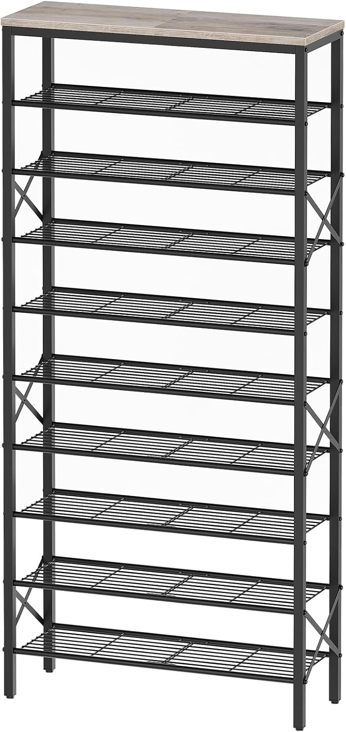 10 Tier Shoe Rack for 40 Pairs, Durable Storage Organizer