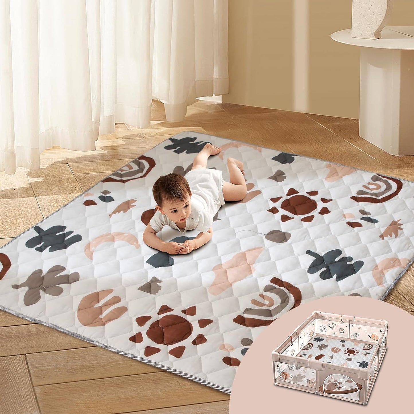 Soft Thicken Baby Play Mat - Easy Care - 50x50 - Duwenem