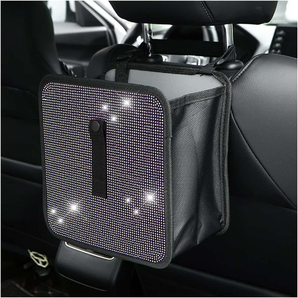 BELOMI Bling Car Trash Can - Sparkle & Store in Style!