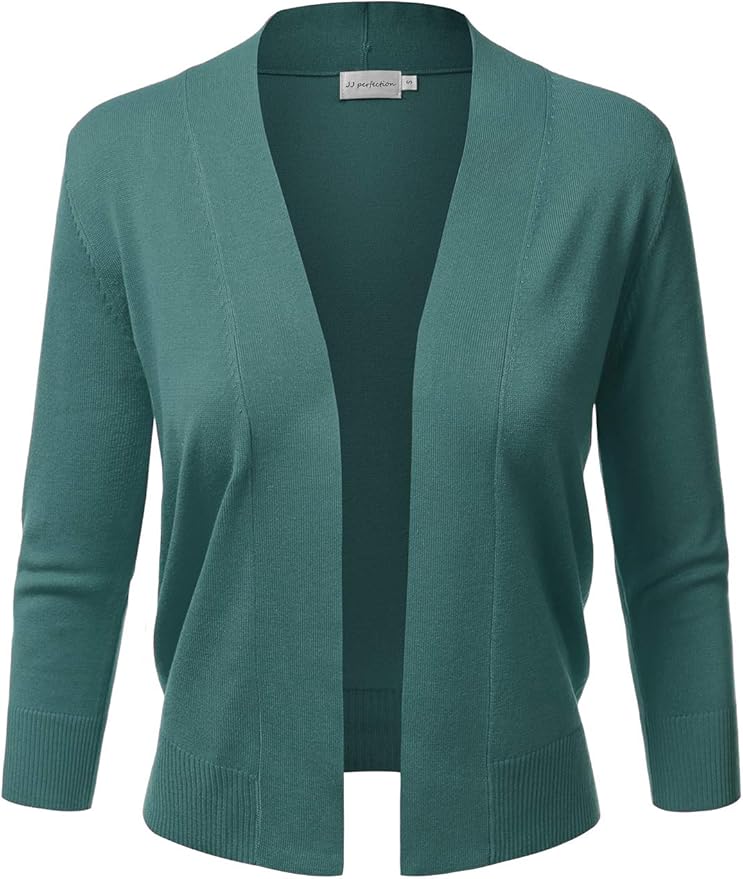 JJ Perfection Women's Basic 3/4 Sleeve Open Front Cardigan Review