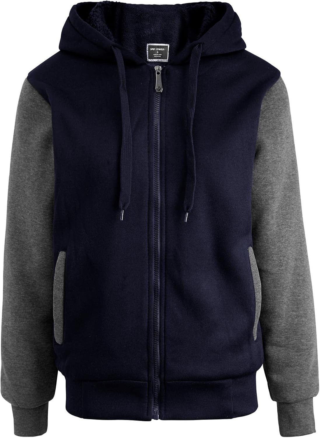 Heavyweight Sherpa Hoodies for Men - Warm Full Zip Sweatshirts