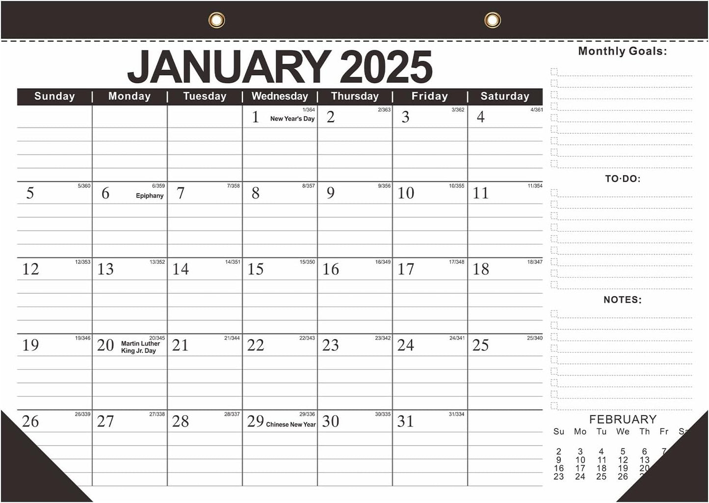 2025-2026 Desk Calendar with To-Do List - Organize Home & Office