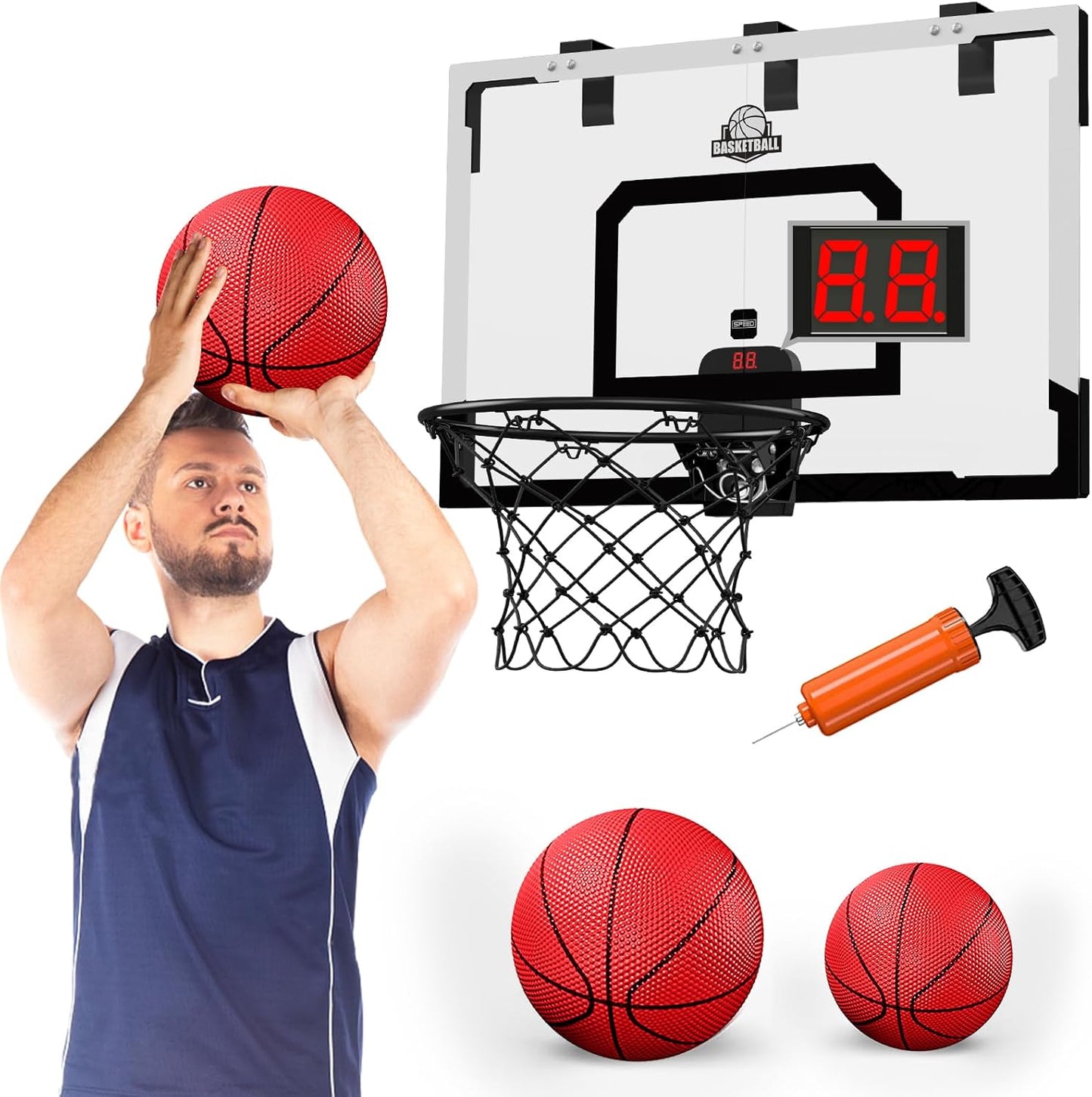 24 x 16 Large Basketball Hoop Indoor for Adults and Kids Fun