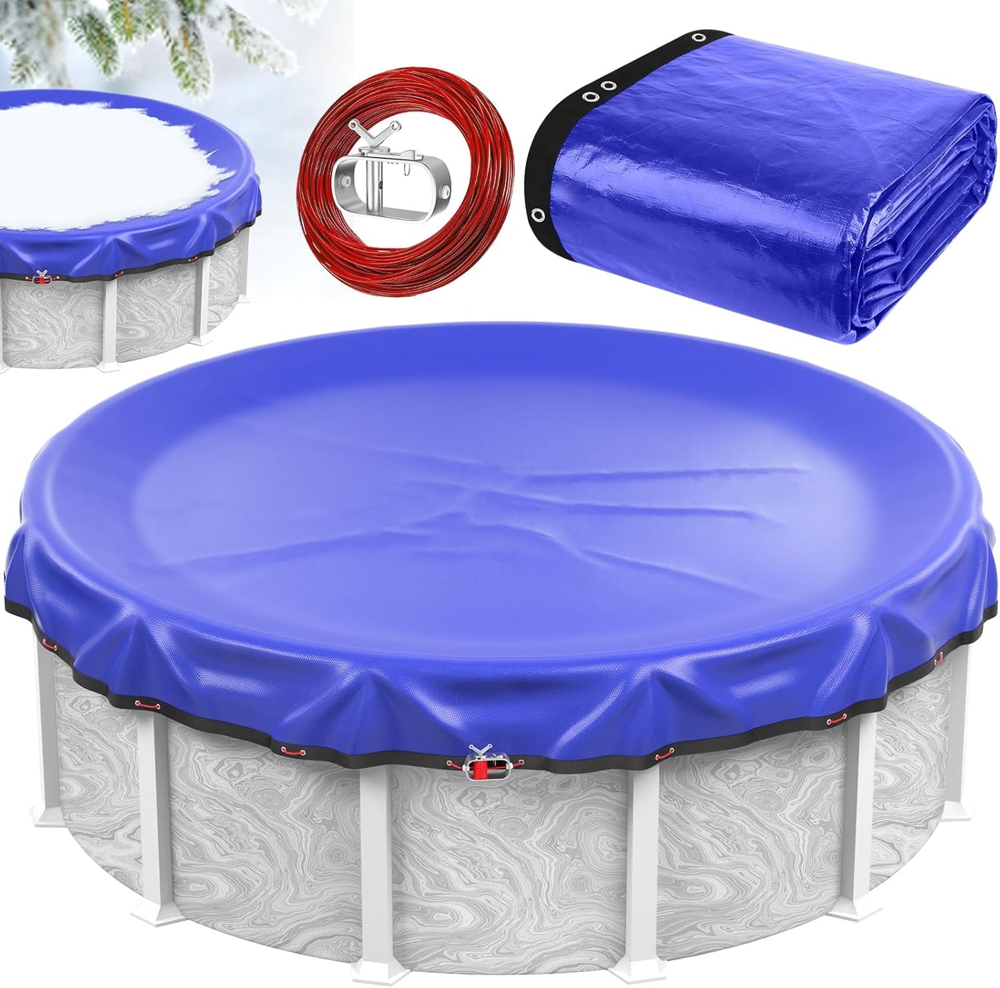 21 ft Round Winter Pool Cover - Heavy-Duty Protection for Pools