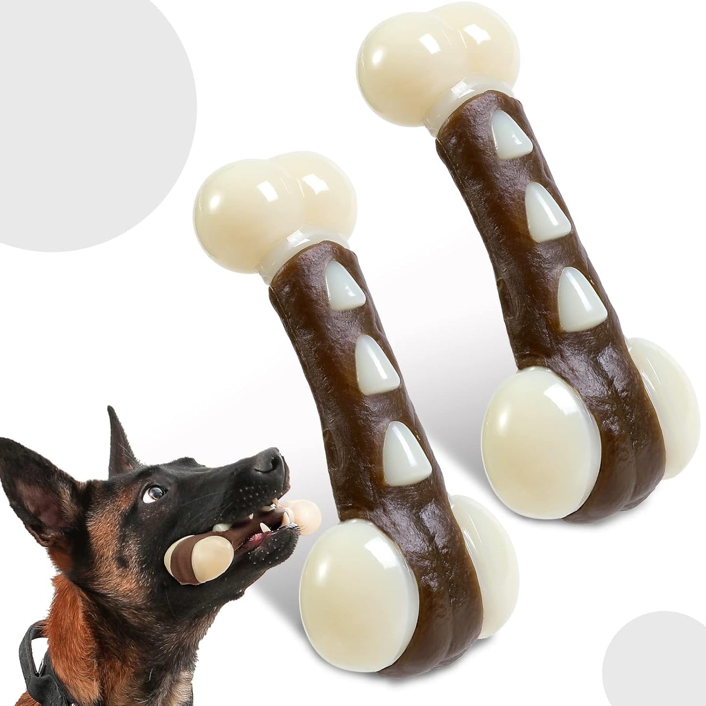 2 Pack Beef Flavor Dog Bones for Teeth Cleaning - QPINKPET