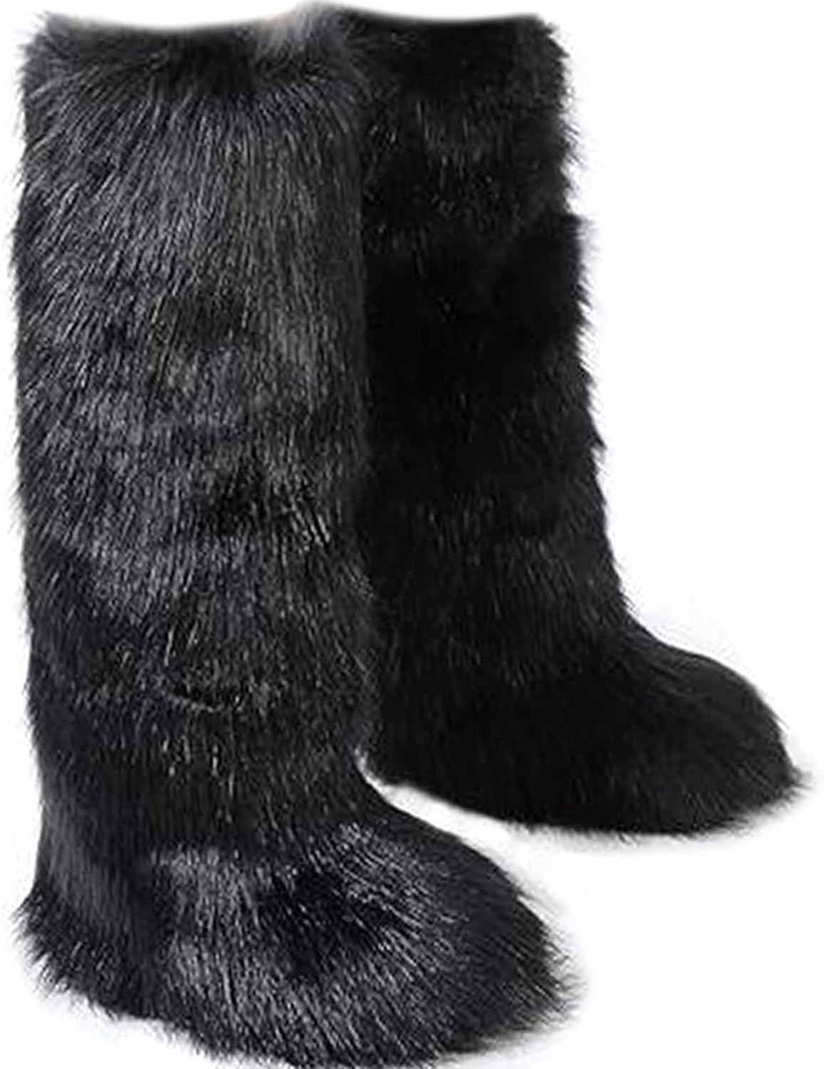 Valpeak Womens Faux Fur Knee-High Boots for Winter Style